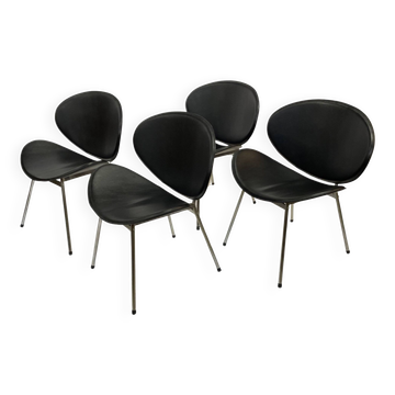 Vintage dining chairs set of four Italy 1990's Design in Black