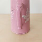 Vase pichet rose Sarreguemines peint à la main vers 1900