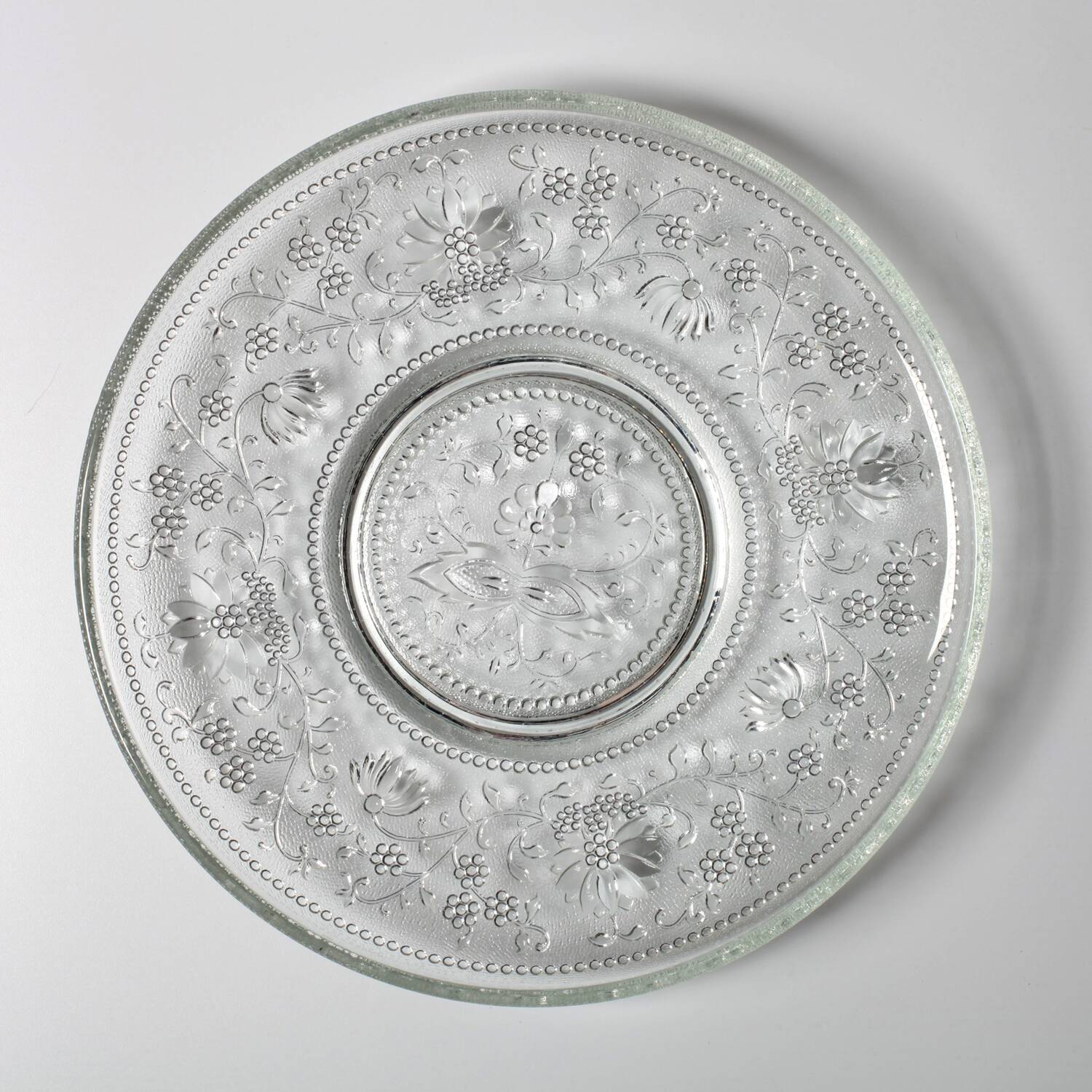 Cibulak Glass Plate: Mid-Century Clear Modern Platter by Pavel Panek/ 1974