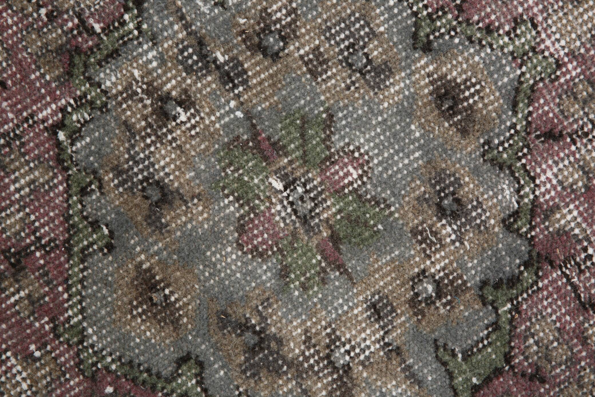 3x9 Soft Handmade Burgundy Vintage Runner Rug