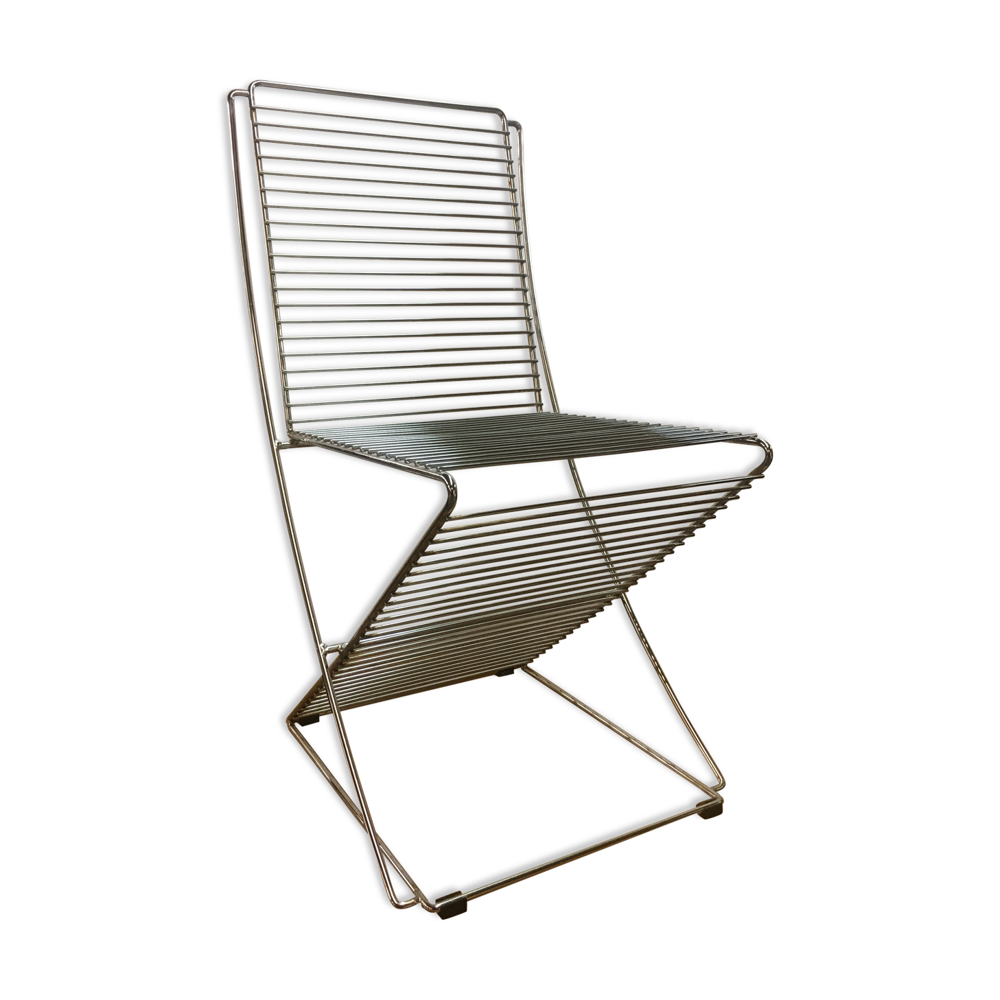 Metal & chrome wire chair, 1970