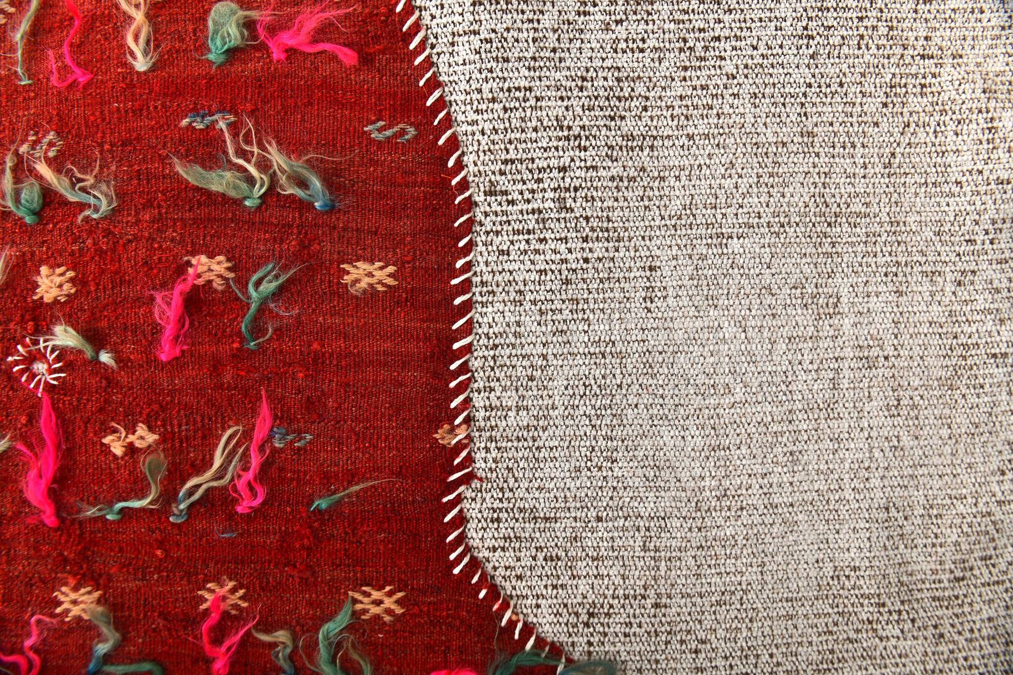 3x5 Red Contemporary Vintage Kilim Rug, 105x149Cm