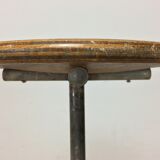 Workshop stool with system, metal and wood, adjustable industrial style