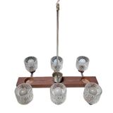 Art Deco light fixture composed of six lights