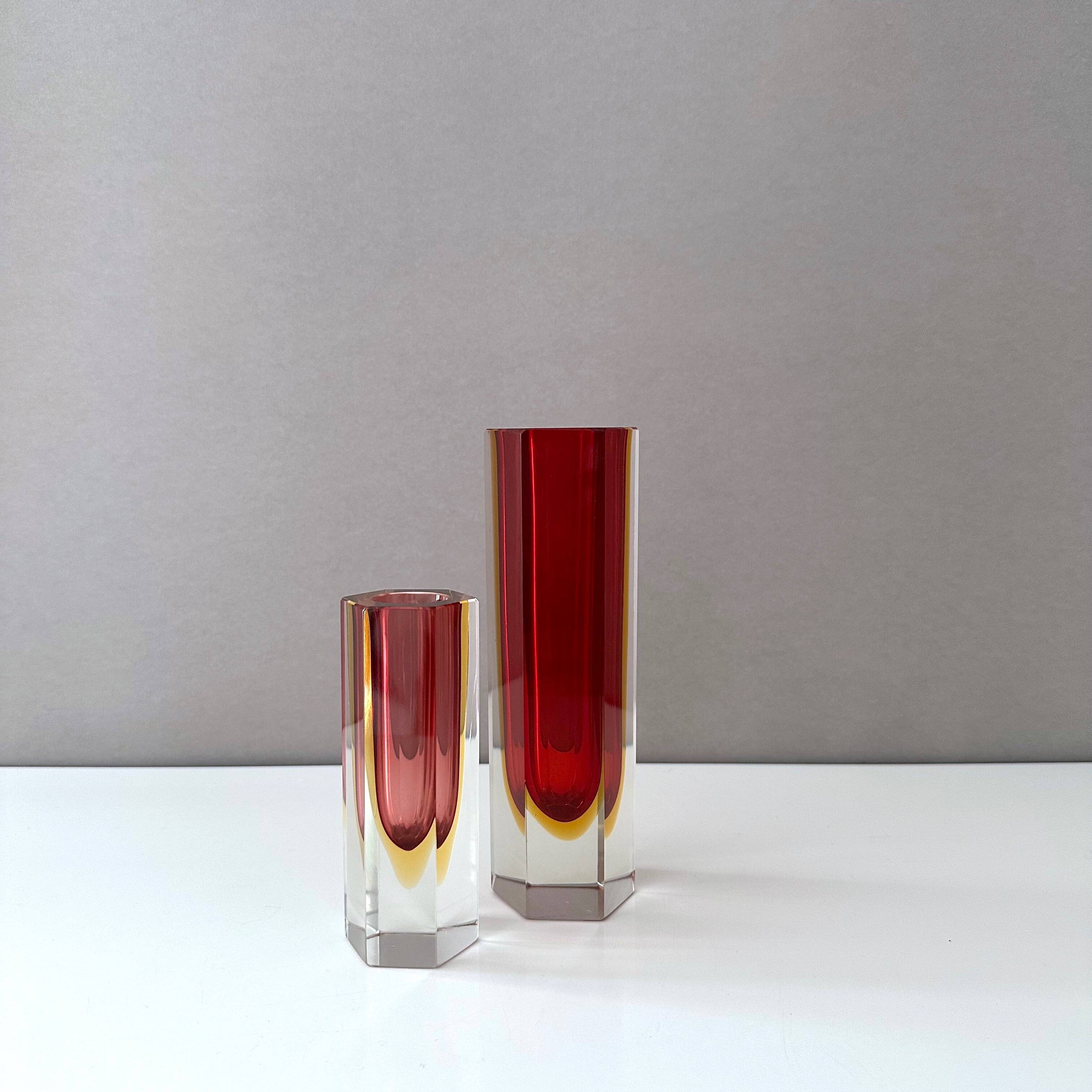 2 Sommerso vases, Flavio Poli, 60's