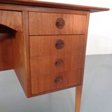 Vintage Danish Curved Teak Desk, 1960s