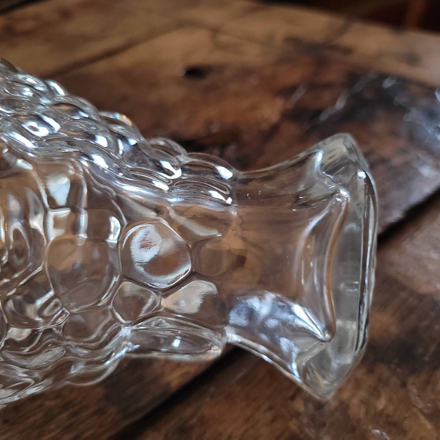 Moulded glass carafe with grape cluster decoration – 1950s