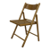 Vintage wooden folding chair with rattan seat 80s minimalist design