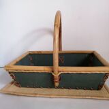 Wood and bamboo picking basket