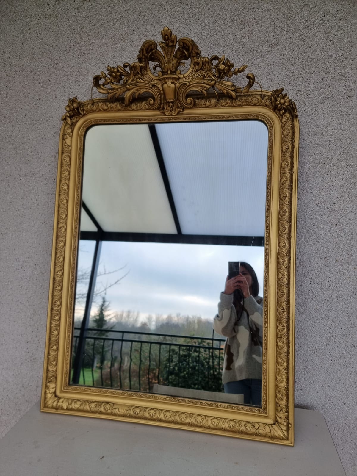 Louis Philippe mirror with pediment