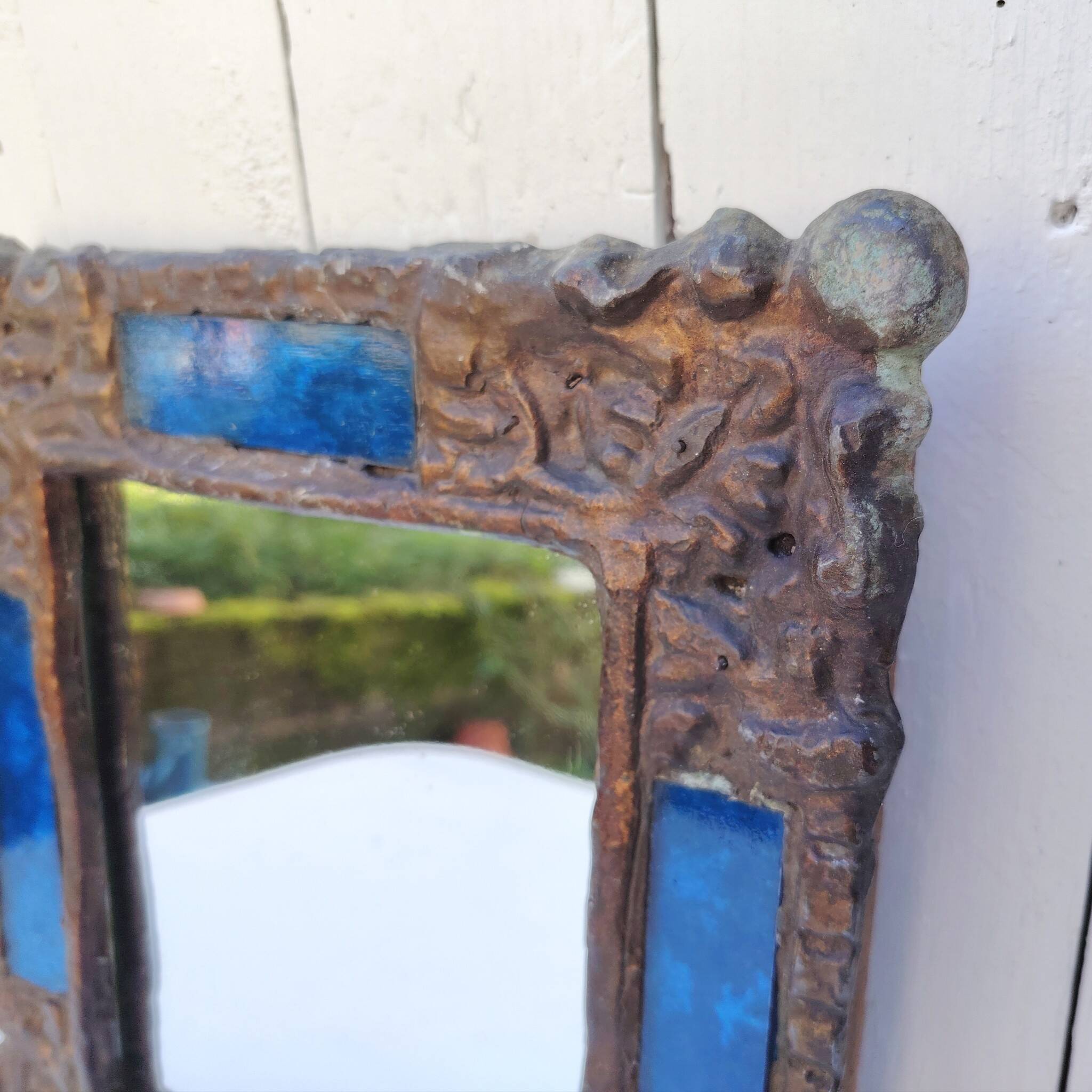 Lead mirror by Irena Jaworska, 1960s-70s