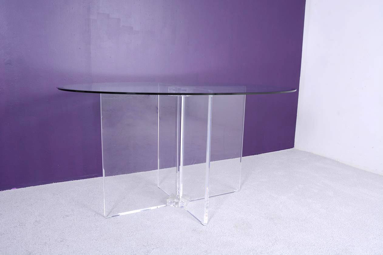 Dining table by David Lange (signature on the base).