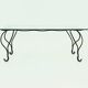 Coffee Table with Decorative Forged Steel Base and Glass Top 1960s