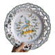 Decorative plate of Moustiers earthenware diameter 24 cm
