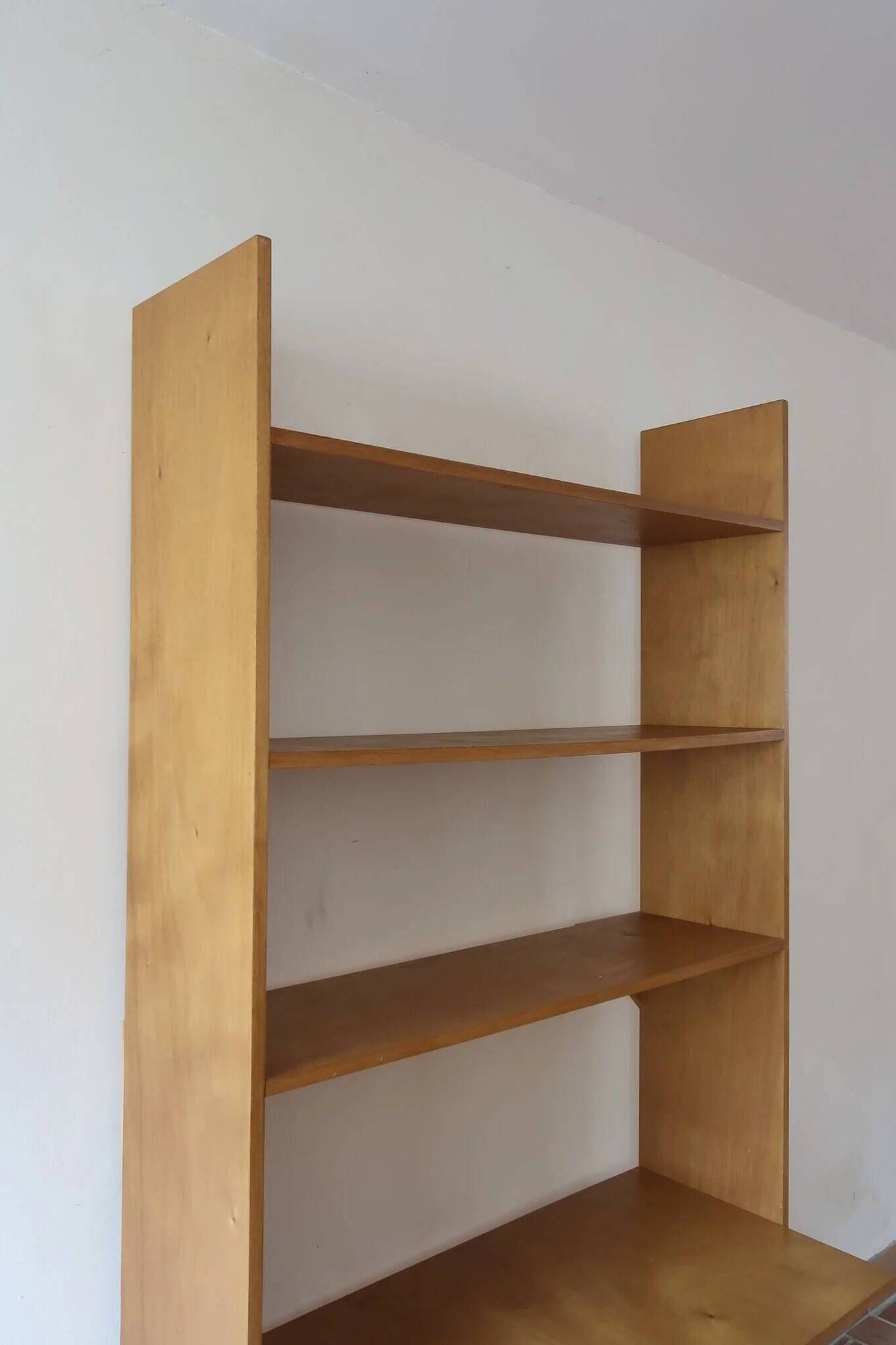 Birch plywood bookshelf, desk top.