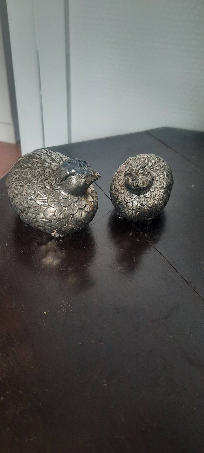 Salière et poivrier métal argenté