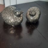 Silver-plated salt and pepper shakers