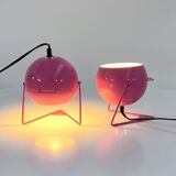 Paire de lampes de chevets ou murales roses, 1970