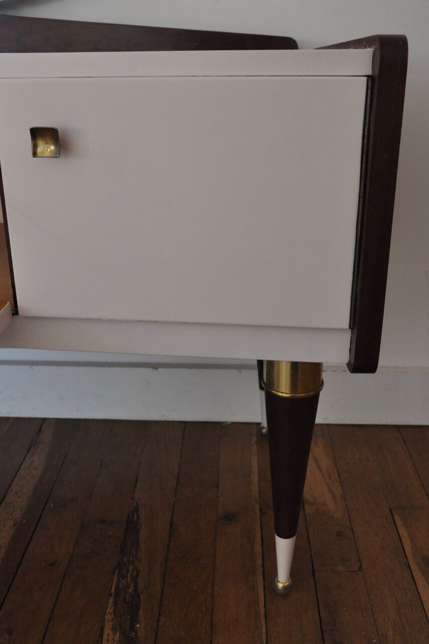 Vintage dressing table  nude and wood