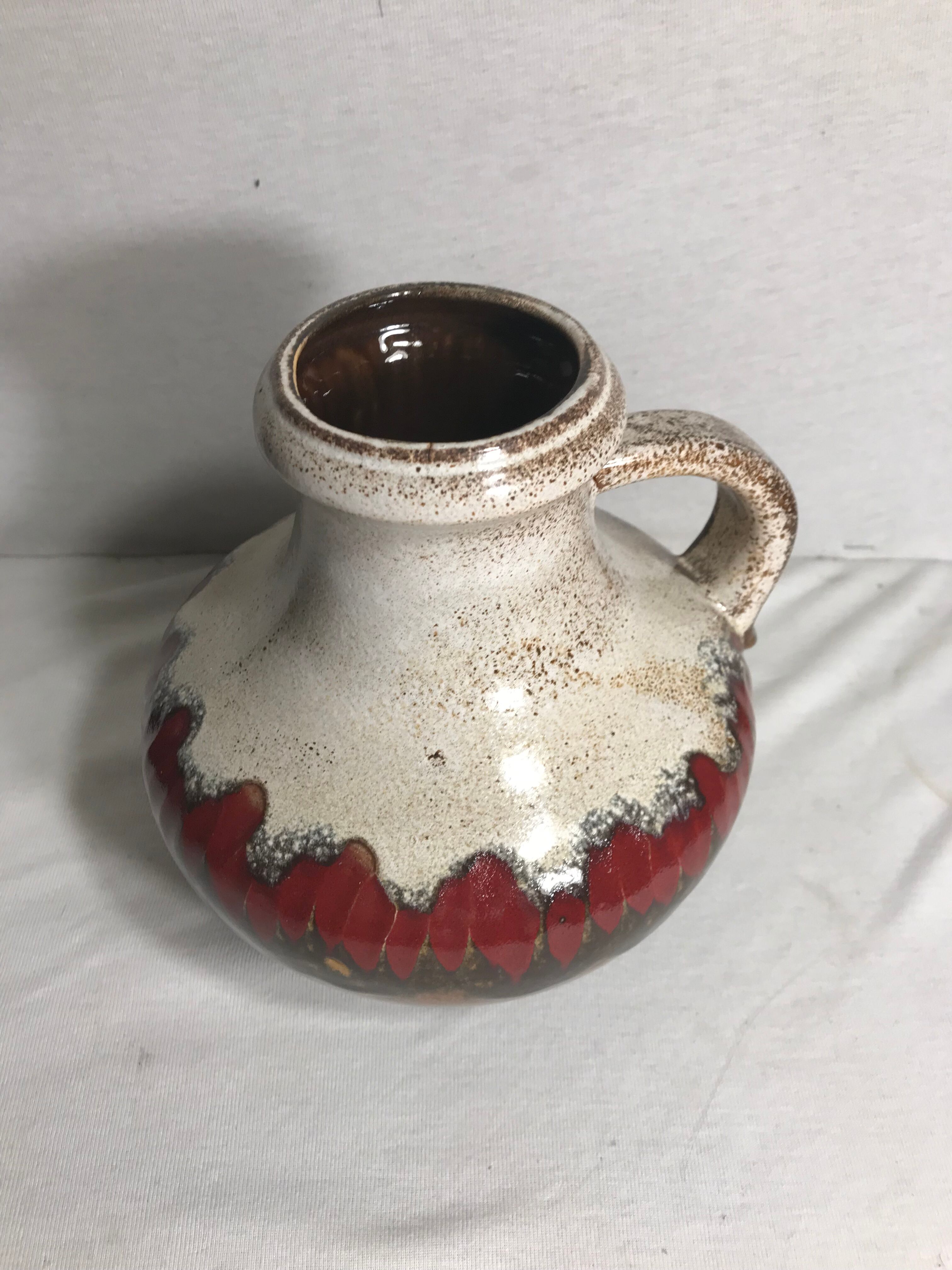 Old Scheurich glazed ceramic jug, 70's