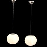 Mid-Century Italian Murano Glass Pendant Lamps by Paolo Venini, Set of 2