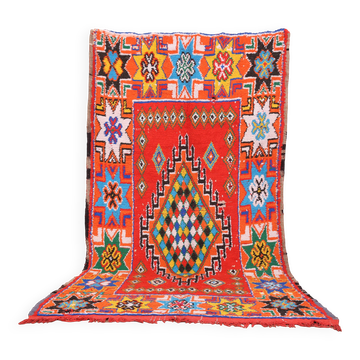 Tapis marocain vintage coloré 170 x 336 cm, tapis en laine berbère fait main