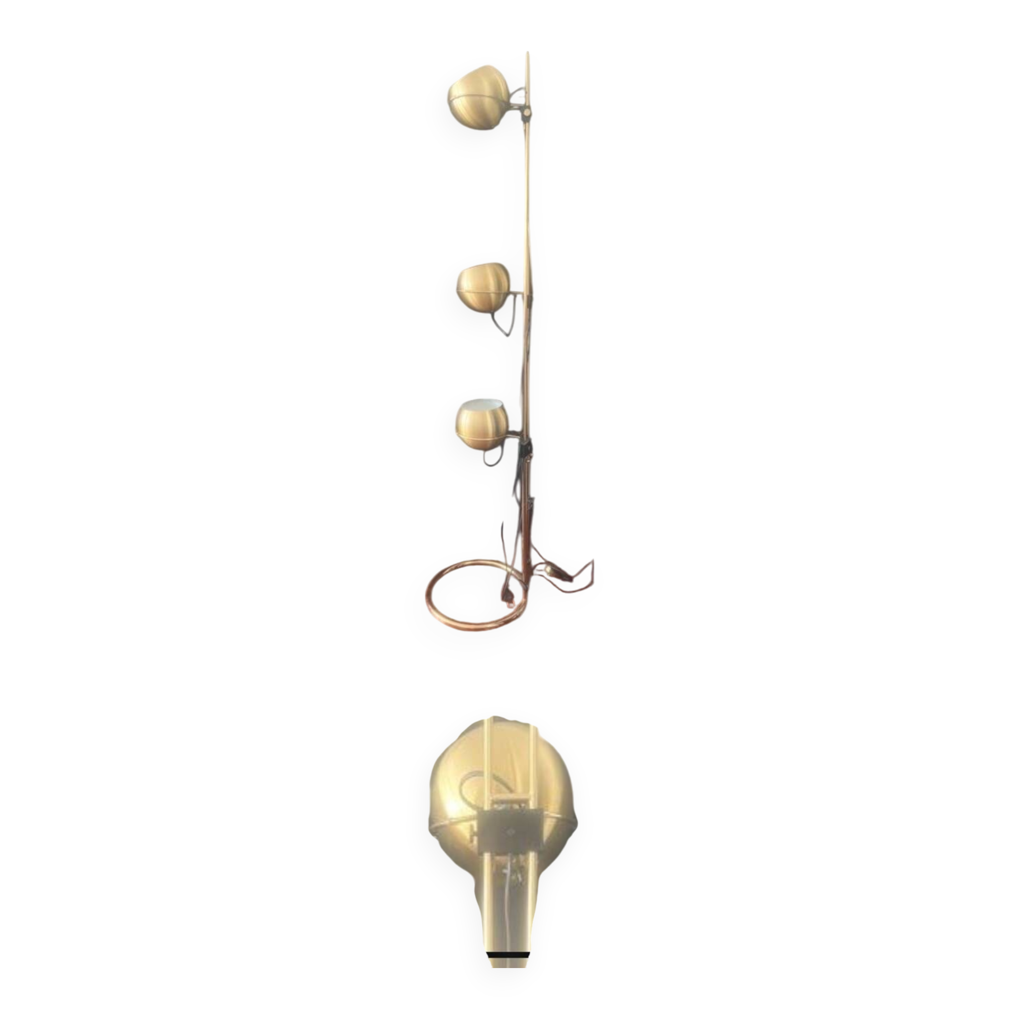AmyLux 70s Vintage Floor Lamp – Space Age in Gold Metal