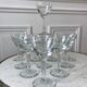 Set of 11 molded glass wine glasses engraved 20s