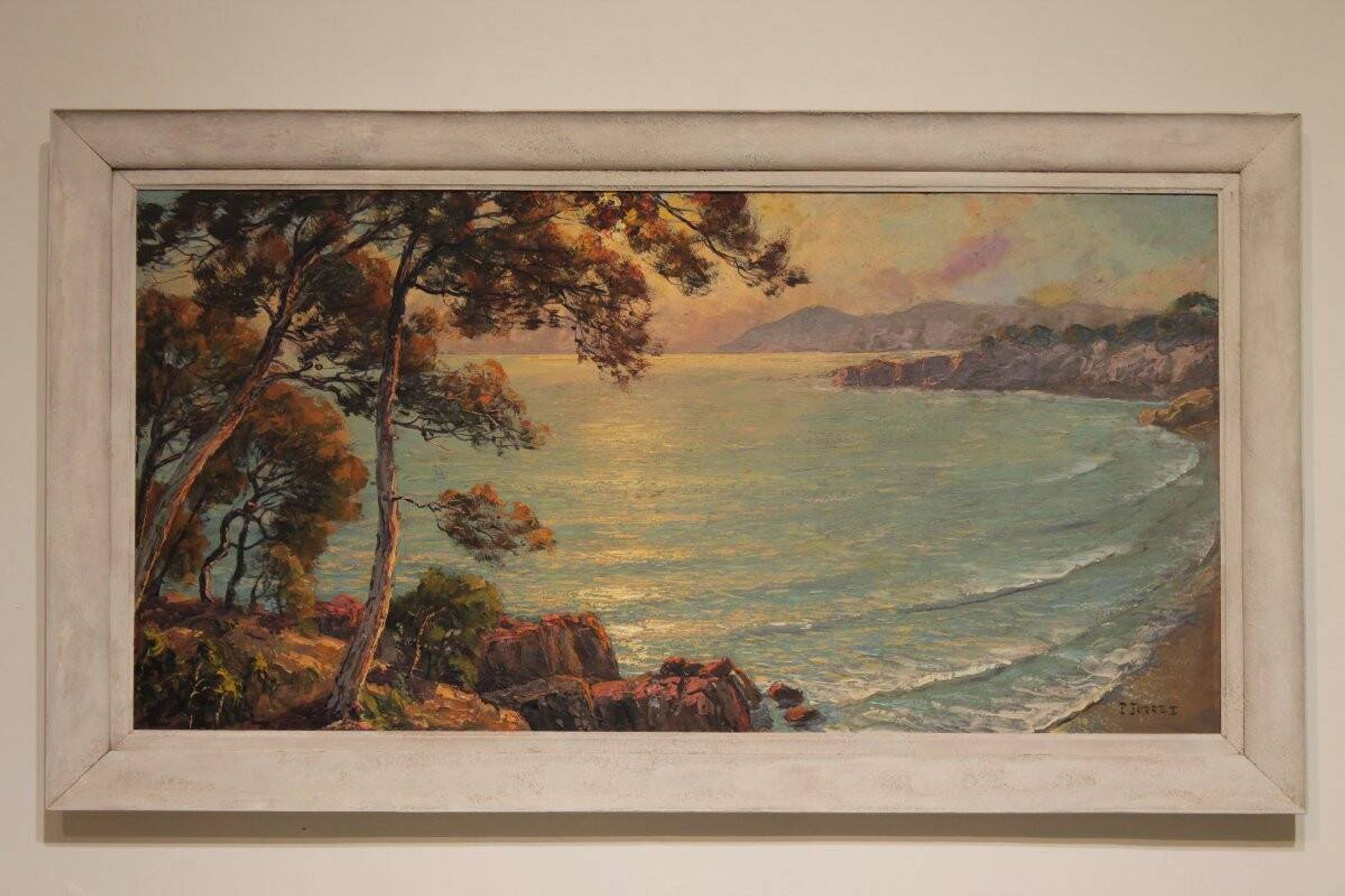 Grande peinture marine de Pierre Forest - Côte d'Azur, années 1920/1930