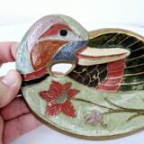Pocket tray art deco ashtray enameled brass