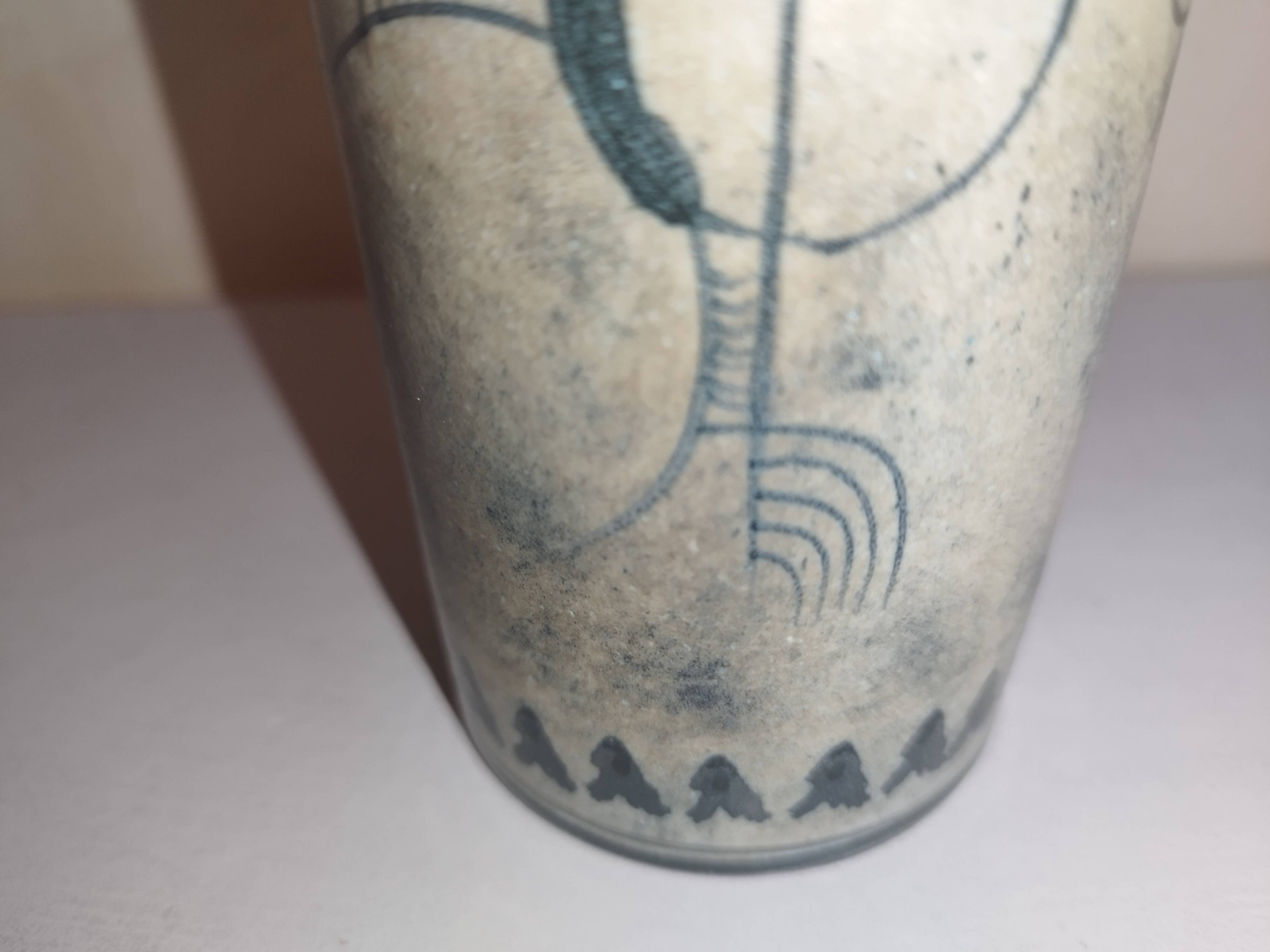 Bottle vase with geometric decoration Atelier Roy Montgolfier