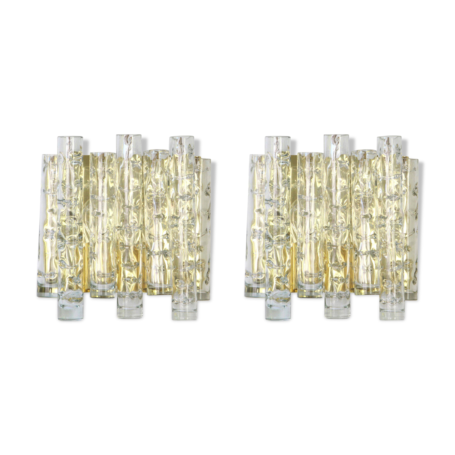 Pair of large Murano glass wall sconces by Doria, Germany, 1960s.