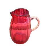 Pot à lait anglais en verre Cranberry de style victorien