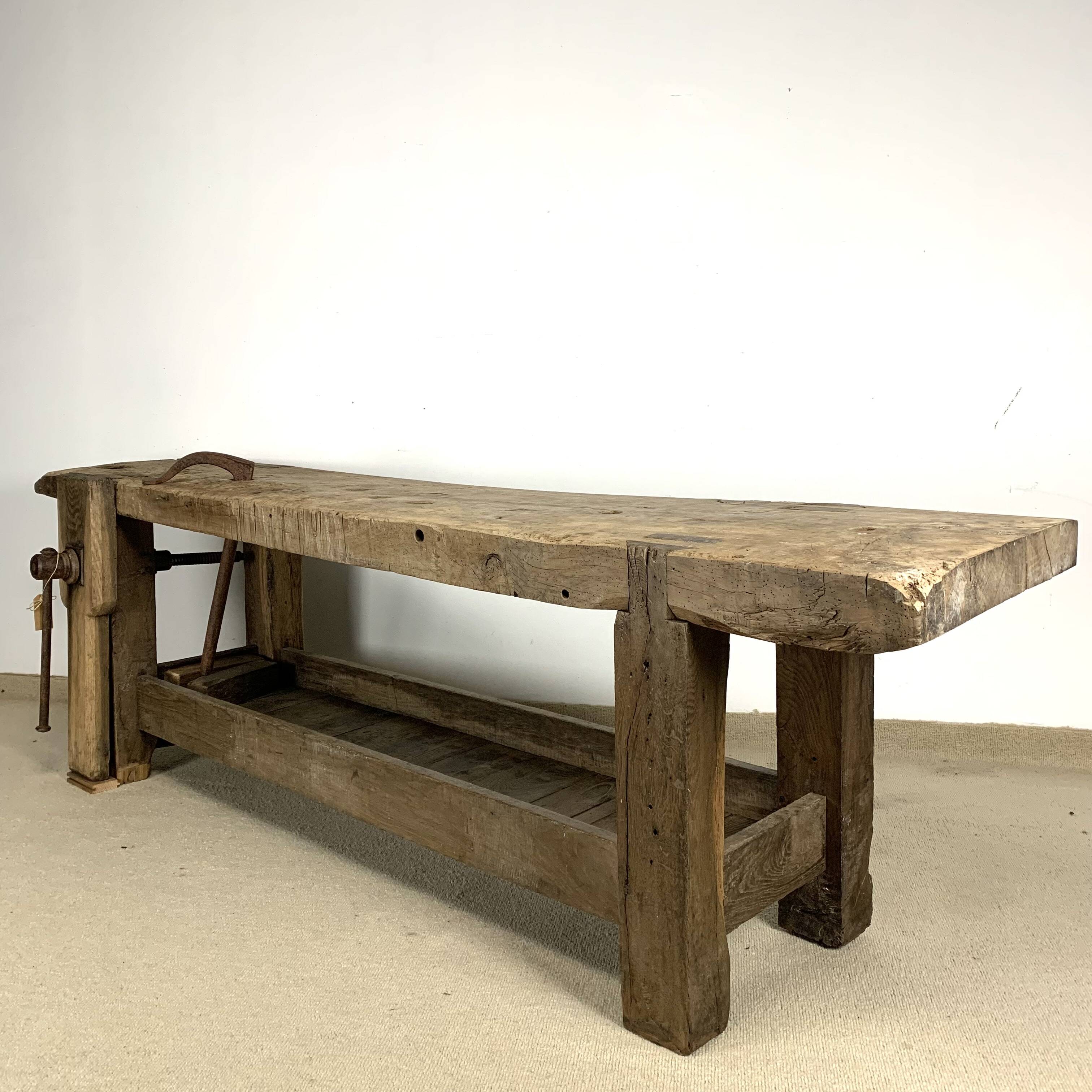 Old wooden workbench