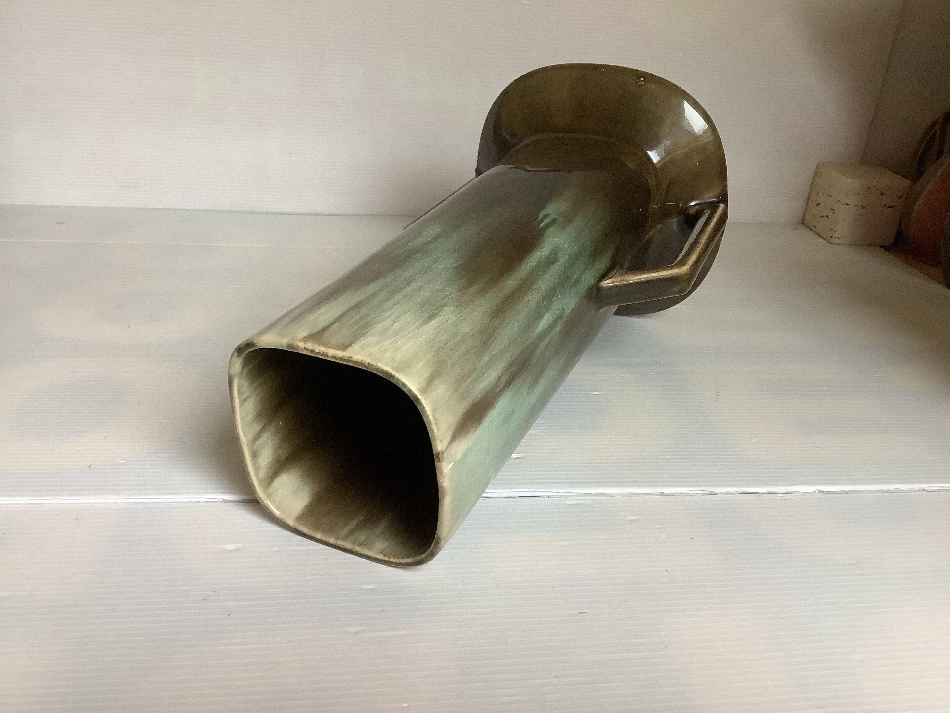 Large flamed ceramic vase Art Nouveau