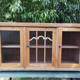 Meuble haut, vitrine en pin