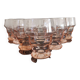 Lot de  10 verres rose vintage