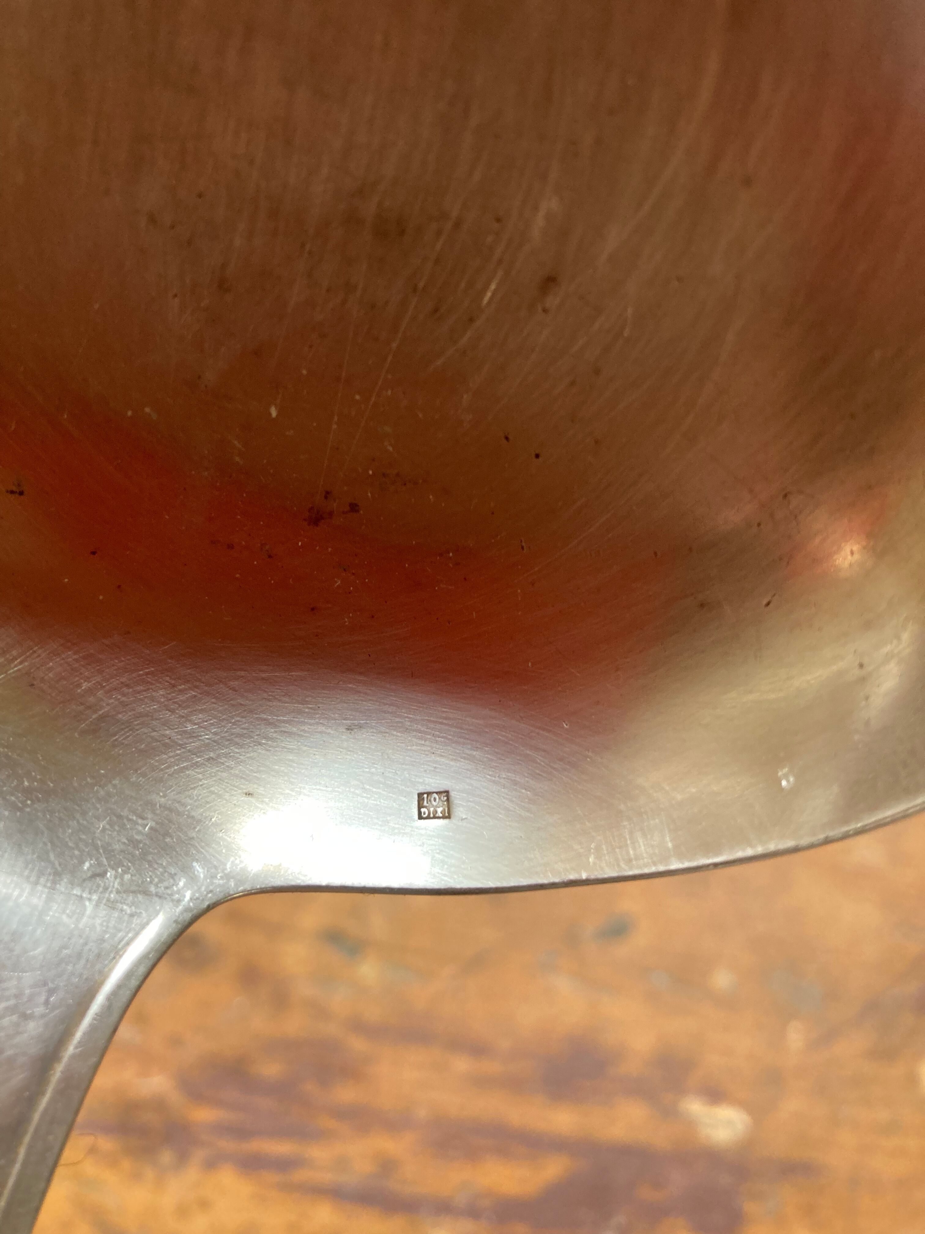 Old art deco ladle in silver metal Dixi