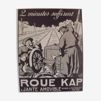 Affiche pub roue kap 1912  par Lochard