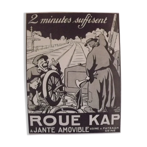 Affiche pub roue kap 1912  par