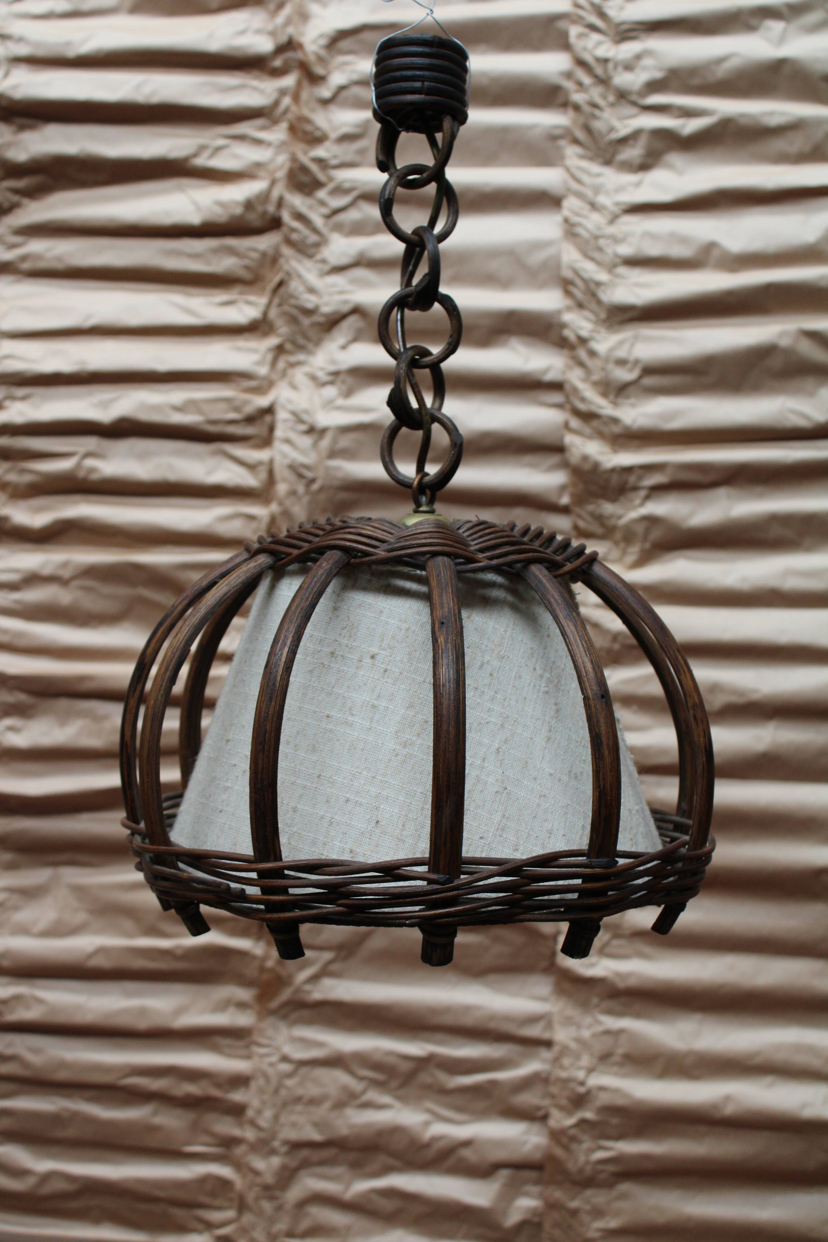 Vintage 1960s bamboo pendant light