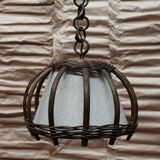 Vintage 1960s bamboo pendant light