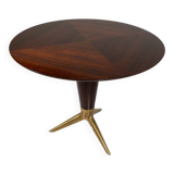 Mid-Century Modern Maple and Brass Round Pedestal Table by ISA Bergamo, 1950s