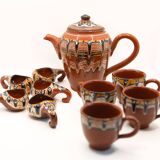 Tea or coffee set and handmade ceramic liquor from Bulgaria