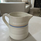 Gien pottery pitcher hand painted