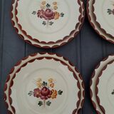 Set of 12 plates faience Longchamp model Agen