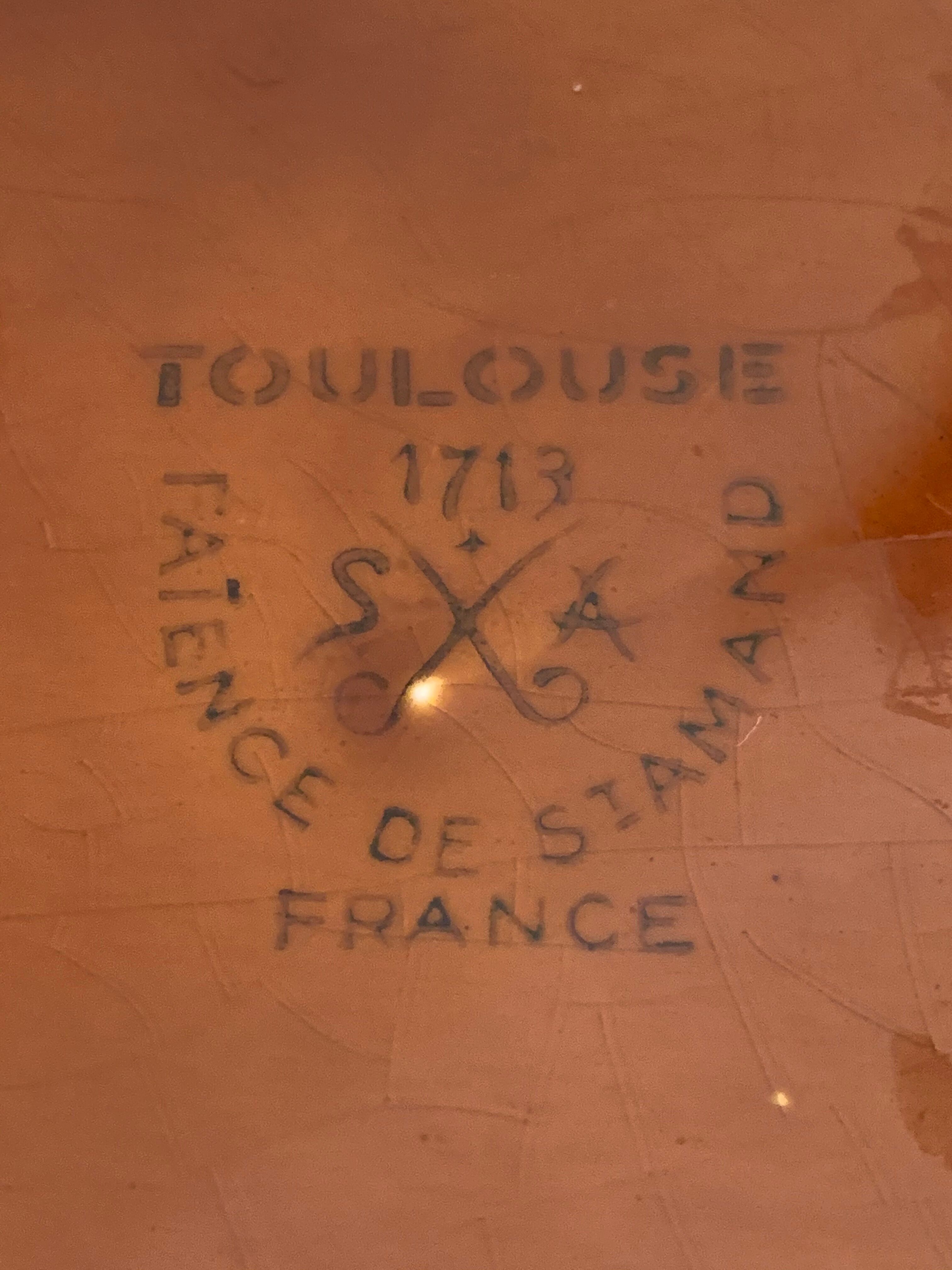 6 toulouse brown hollow plates made of St Amand earthenware