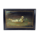 Peinture à l'huile vintage d'une gitane de Zamutov, Tchécoslovaquie, années 1940