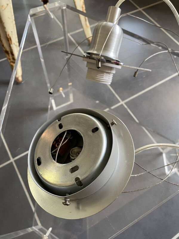 Suspension lustre aluminium style Foscarini vintage space age vintage 1980
