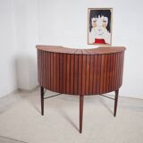 Sika Møbler vintage Bar mit 4 Barhocker aus Teak